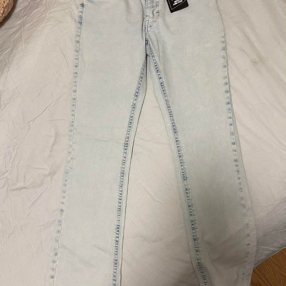 Light Wash Slim/Bootcut Fit Jeans - Picture 2 of 4